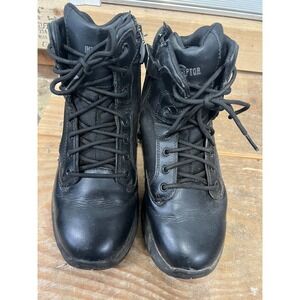 Interceptor Men's Black Leather Side Zip Combat Boots Size 9.5